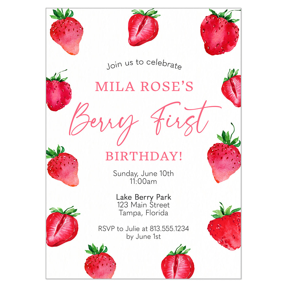 Berry First Birthday Invitation – The Invite Lady
